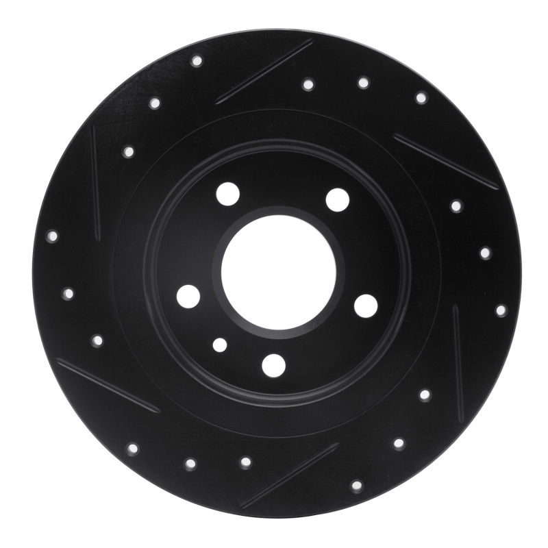 Buick Verano Brake Rotor (1) - Rear Right - R1 Concepts - Drilled & Slotted - Black - `11-`19